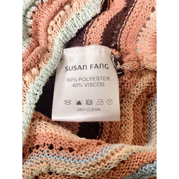 Susan Fang Wave Knit Off Shoulder Fitted Dress S Unlined NEW - Picture 7 of 7